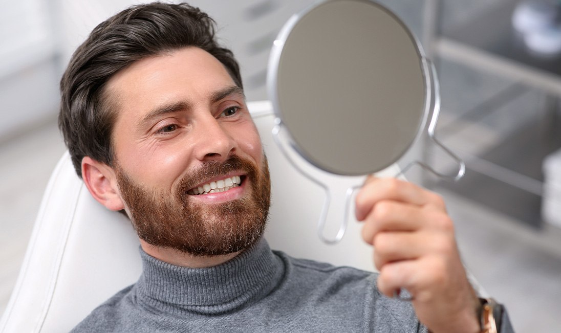 Man after failed dental implant